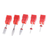 Maxbell Maxbell Ceramic Nail Drill Bits Set for Acrylic UV Gles Reshaping Cuticle Clean 5pcs