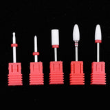 Maxbell Maxbell Ceramic Nail Drill Bits Set for Acrylic UV Gles Reshaping Cuticle Clean 5pcs