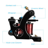 Maxbell Maxbell Tattoo Shader Machine Supply Metal 10 Wrap Coils Tattoo Machine Gun Black