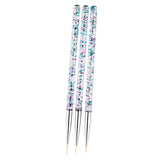 Maxbell Maxbell 3pcs Nail Art UV Gel Polish Painting Brushes Drawing Detailing Brush Silver