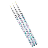 Maxbell Maxbell 3pcs Nail Art UV Gel Polish Painting Brushes Drawing Detailing Brush Silver