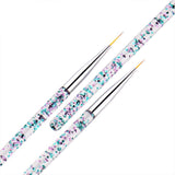 Maxbell Maxbell 3pcs Nail Art UV Gel Polish Painting Brushes Drawing Detailing Brush Silver