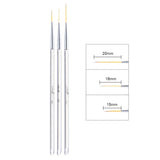Maxbell Maxbell 3x 15/18/20mm Pro UV Gel Polish Nail Art Paint Drawing Detailing Brushes Set