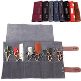 Maxbell Maxbell Leather Barber Hairdressing Tools Holder Pouch Scissors Shears Case Bag Orange