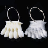 Maxbell Maxbell 10x Nail Art Tips Display Board Practice Tool with Metal Ring Holder Clear