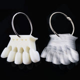 Maxbell Maxbell 10x Nail Art Tips Display Board Practice Tool with Metal Ring Holder Clear