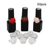 Maxbell Maxbell 50PCS Clear Rose Display Ring For False Nail Art Polish UV Gel Tips Showing