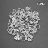 Maxbell Maxbell 50PCS Clear Rose Display Ring For False Nail Art Polish UV Gel Tips Showing
