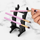 Maxbell Maxbell Acrylic Nail Pen Makeup Brush Eyebrow Pencil Shelf Display Rack Holder Black