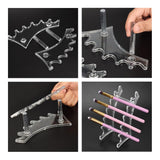Maxbell Maxbell Acrylic Nail Pen Makeup Brush Eyebrow Pencil Shelf Display Rack Holder Clear