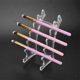 Maxbell Maxbell Acrylic Nail Pen Makeup Brush Eyebrow Pencil Shelf Display Rack Holder Clear