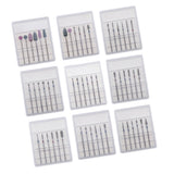 Maxbell Maxbell 6pcs Diamond Nail Art Drill Bits Brush Set Manicure Polishing Head 3/32'' 01