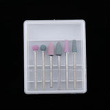 Maxbell Maxbell 6pcs Diamond Nail Art Drill Bits Brush Set Manicure Polishing Head 3/32'' 01