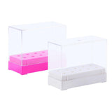 Maxbell 10 Holes Nail Drill Bits Holder Stand Organizer Case Display Storage Box 2x