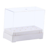 Maxbell 10 Holes Nail Drill Bits Holder Stand Organizer Case Display Storage Box 2x