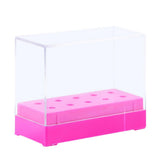 Maxbell Maxbell 10 Holes Nail Drill Bits Holder Stand Organizer Case Display Box Rose Red
