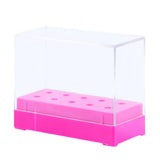 Maxbell Maxbell 10 Holes Nail Drill Bits Holder Stand Organizer Case Display Box Rose Red