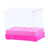 Maxbell 10 Holes Nail Drill Bits Holder Stand Organizer Case Display Storage Box 2x