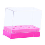 Maxbell Maxbell 10 Holes Nail Drill Bits Holder Stand Organizer Case Display Box Rose Red