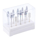 Maxbell Maxbell 10 Holes Nail Drill Bits Holder Stand Organizer Case Display Box Rose Red