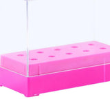 Maxbell Maxbell 10 Holes Nail Drill Bits Holder Stand Organizer Case Display Box Rose Red