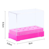 Maxbell Maxbell 10 Holes Nail Drill Bits Holder Stand Organizer Case Display Box Rose Red