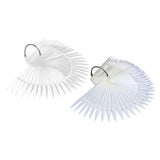 Maxbell Maxbell 50pcs Fan Shape Nail Art Tips Display Ring Polish Board Practice Sticks Clear