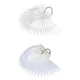 Maxbell Maxbell 50pcs Fan Shape Nail Art Tips Display Ring Polish Board Practice Sticks Clear
