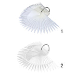 Maxbell Maxbell 50pcs Fan Shape Nail Art Tips Display Ring Polish Board Practice Sticks Clear