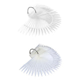 Maxbell Maxbell 50pcs Fan Shape Nail Art Tips Display Ring Polish Board Practice Sticks Clear
