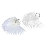 Maxbell Maxbell 50pcs Fan Shape Nail Art Tips Display Ring Polish Board Practice Sticks Clear