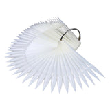 Maxbell Maxbell 50pcs Fan Shape Nail Art Tips Display Ring Polish Board Practice Sticks Clear