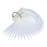 Maxbell Maxbell 50pcs Fan Shape Nail Art Tips Display Ring Polish Board Practice Sticks Clear