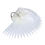 Maxbell Maxbell 50pcs Fan Shape Nail Art Tips Display Ring Polish Board Practice Sticks Clear
