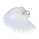 Maxbell Maxbell 50pcs Fan Shape Nail Art Tips Display Ring Polish Board Practice Sticks Clear
