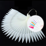 Maxbell Maxbell 50pcs Fan Shape Nail Art Tips Display Ring Polish Board Practice Sticks Clear