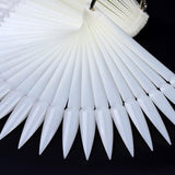 Maxbell Maxbell 50pcs Fan Shape Nail Art Tips Display Ring Polish Board Practice Sticks Clear