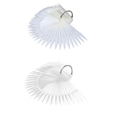 Maxbell Maxbell 50pcs Fan Shape Nail Art Tips Display Ring Polish Board Practice Sticks Clear