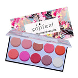 Maxbell Maxbell Blusher Palette 10 Color Makeup Face Cheek Matte Powder Blush Pallet Without Brush