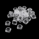 Maxbell Maxbell 30X Cosmetic Sample Empty Containers Round Pots for Eye Shadow Powder Clear