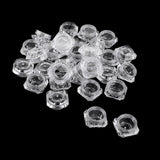 Maxbell Maxbell 30X Cosmetic Sample Empty Containers Round Pots for Eye Shadow Powder Clear