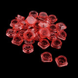 Maxbell Maxbell 30X Cosmetic Sample Empty Containers Round Pots for Eye Shadow Powder Red