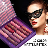 Maxbell 12 Colors Lipstick Waterproof Long Lasting Lip Balm Beauty Makeup Cosmetics
