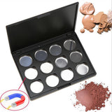Maxbell Maxbell 12 Slots Empty Magnetic Palette Box for Eyeshadow Powder Makeup Case w/ Pans
