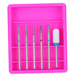 Maxbell Maxbell 6pcs Carbide Electric Nail Art Filing Drill Bits Grinding Polishing Head 02