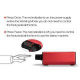 Maxbell Aluminum Alloy Digital LCD Tattoo Machine Power Supply w/ Clip Cord Red