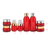 Maxbell Maxbell 120ml Empty Glass Bottle Sample for Makeup Cosmetic Cream Lotion Red Golden