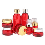 Maxbell Maxbell 120ml Empty Glass Bottle Sample for Makeup Cosmetic Cream Lotion Red Golden