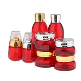Maxbell Maxbell 120ml Empty Glass Bottle Sample for Makeup Cosmetic Cream Lotion Red Golden