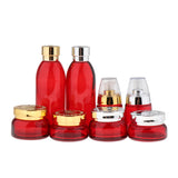 Maxbell Maxbell 120ml Empty Glass Bottle Sample for Makeup Cosmetic Cream Lotion Red Golden